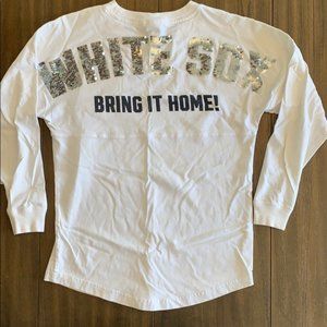 VS PINK MLB White Sox Sequin Long Sleeve Shirt XS